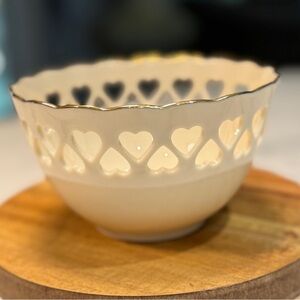 Vintage Lenox Heart Collection Footed Candy Bowl